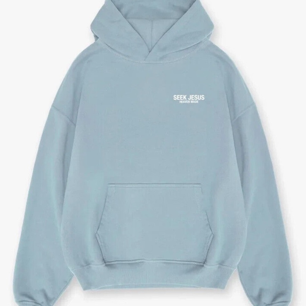 Seek Jesus Heaven Made sweatshirt mint green/light blue. Size small.